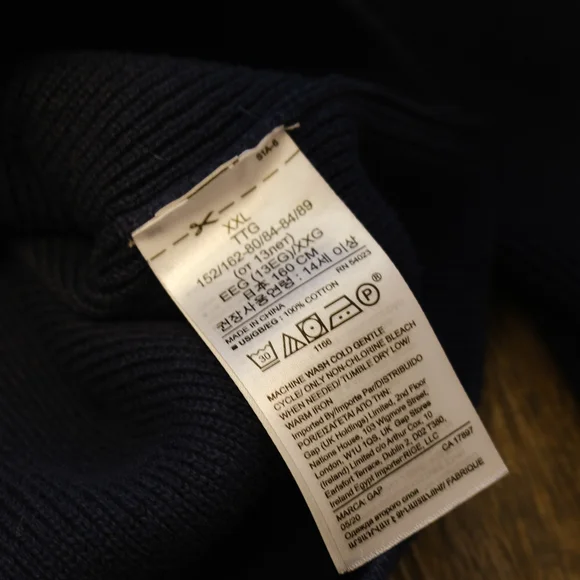 GAP Navy Ruffled Neck & Cuff Knit Sweater - Picture 5 of 5